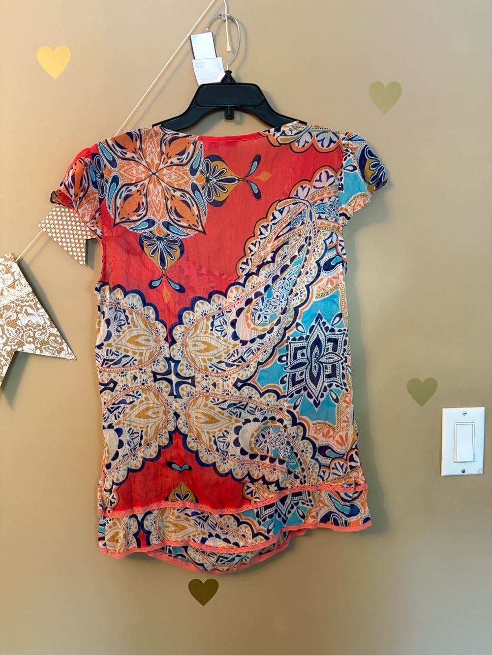 Per Una Paisley Print Sheer Flutter Sleeve Blouse - Picture 9 of 9
